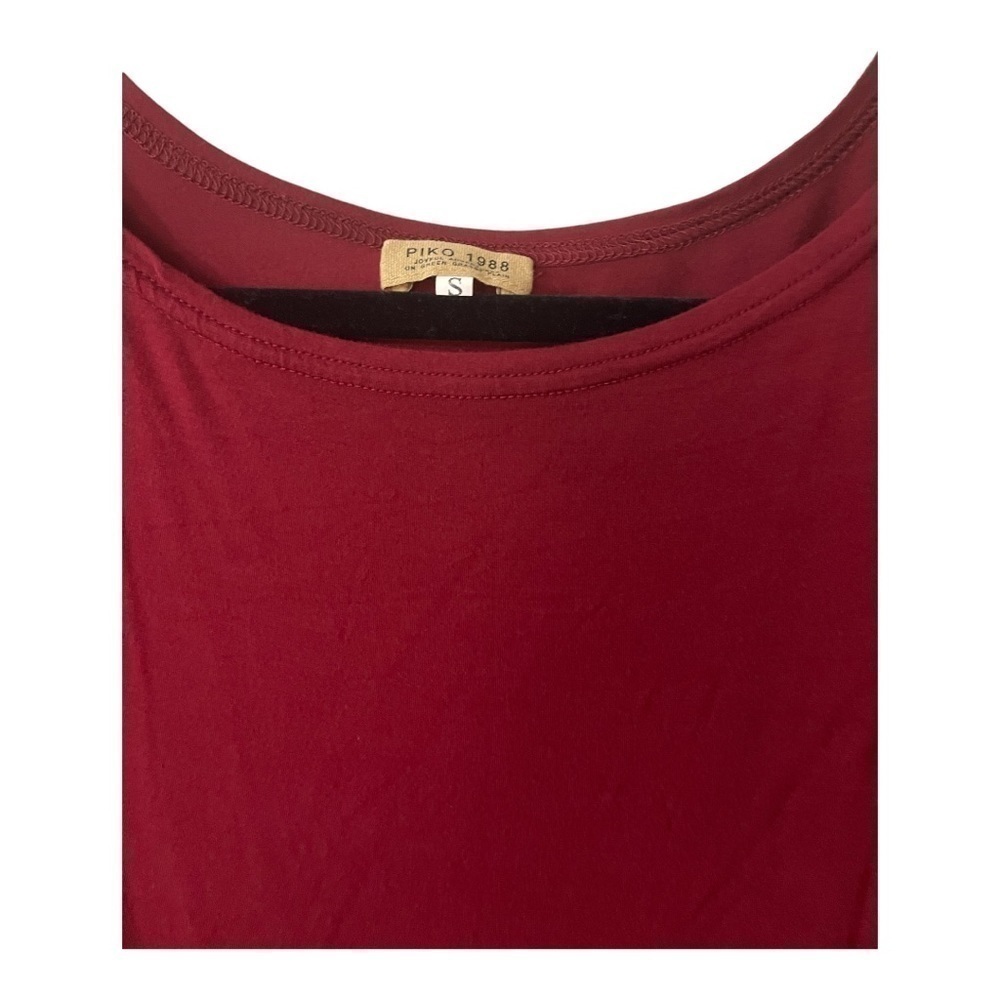 Piko 1988 LADIES WINE OVERSIZED DOLMAN STYLE TUNIC WITH LONG SLEEVES SIZE SMALL - Picture 2 of 4